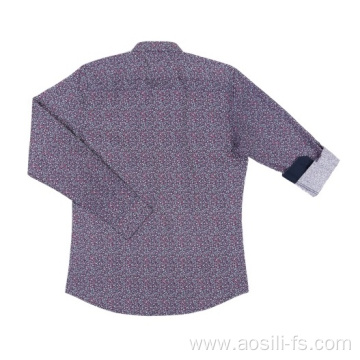 Good quality men's woven printed cotton shirt